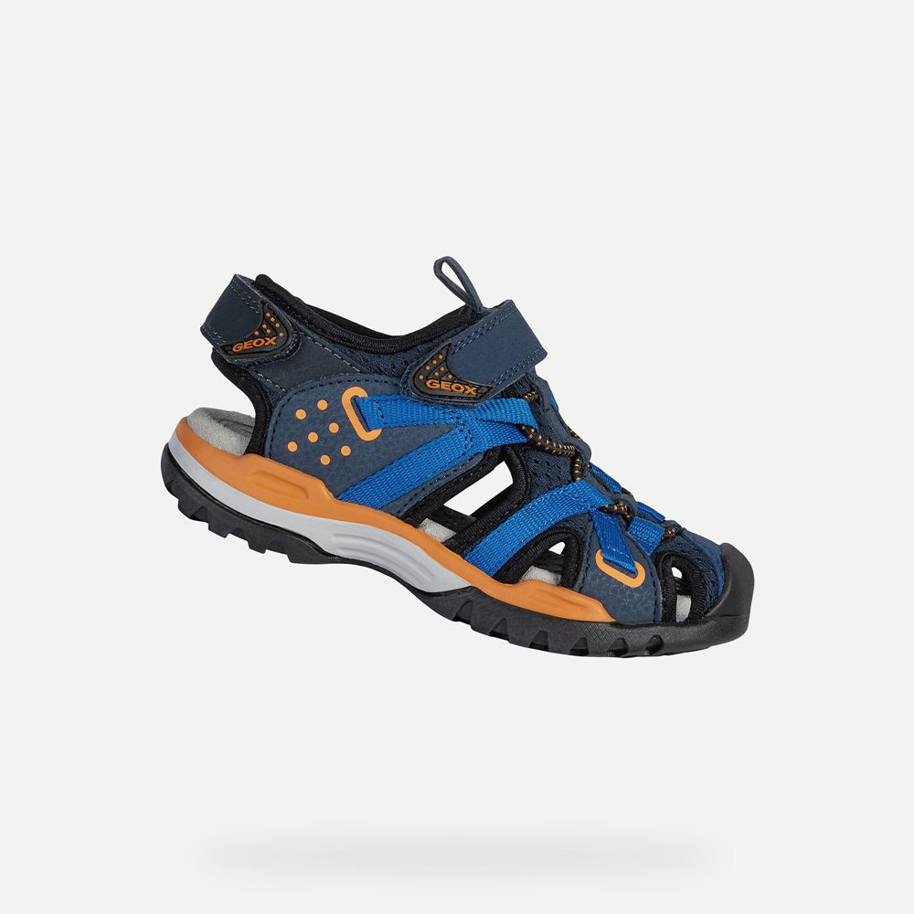 Geox Sandals Navy/Orange Borealis - Geox Boys Shoes - IQNWDB835